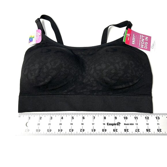 Warners Olga Bra Womens Large Black Leopard Jacquard Wire Free Easy Does GM9401A - Picture 4 of 10